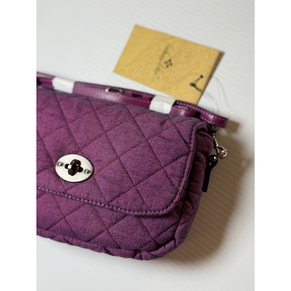 Patricia Nash Bonny Crossbody Bag Dark Pink Quilted Denim Stonewashed New Women - Picture 4 of 13